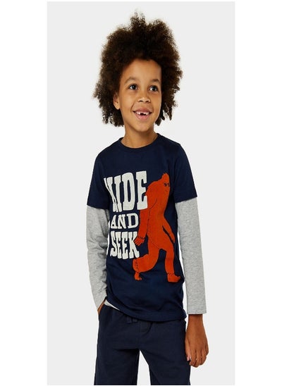 Buy Hide and Seek Mock Double Layer T Shirt in Saudi Arabia