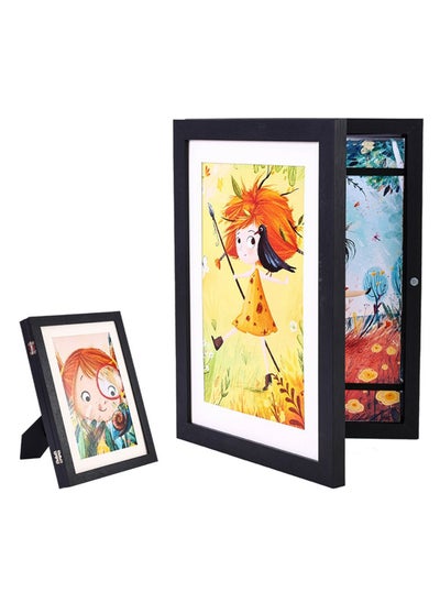 Buy 2 PCS Front Opening Art Frames, Changeable Kids Artwork Picture Frame Wall Desk Display Holds 60 Pictures, for Children Art, Drawings, Photos (21.6*27.9CM, Black) in UAE