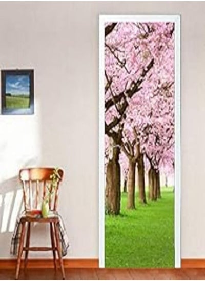 Buy 3D Landscape Waterproof Flower Door European Style Wall Sticker For Bedroom Living Room in Egypt