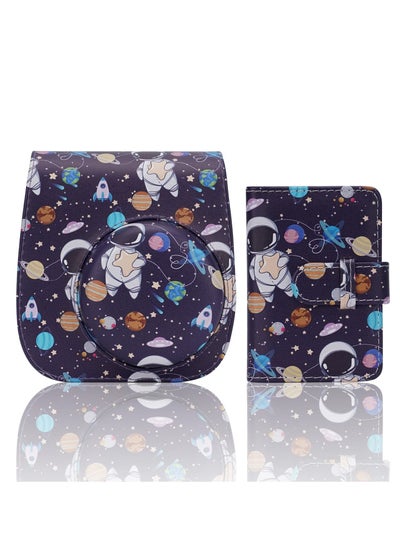 Buy Astronaut-Themed PU Leather Camera Case for Fujifilm Instax Mini 11/9/8/8+ with Adjustable Shoulder Strap and Mini Photo Album - Perfect for Instant Film Photography! in Saudi Arabia