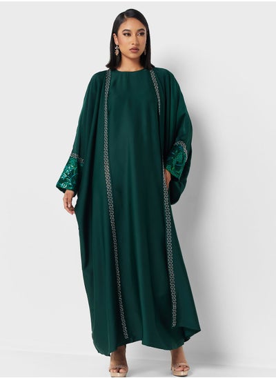 اشتري Embroidered Abaya Set With Inner في السعودية