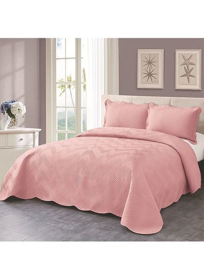 Buy Bedding 3-Piece Set,Soft Material,Four Seasons Models Easy to Care,Double Plus Size,Suitable for Business Trips/Travel(Pink,Quilt 230*250cm*1, Pillowcase 50*70cm*2) in Saudi Arabia