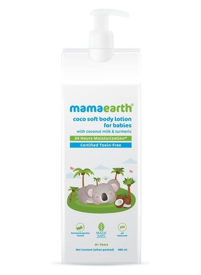 Buy Mamaearth Coco Soft Body Lotion with Coconut Milk & Turmeric, for babies, for 24-Hour Moisturization - 400 ml in UAE