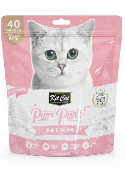 Buy Kit Cat Purr Puree Tuna & Salmon (40 Sachets Value Pack) in UAE