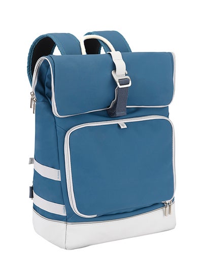 Buy Sancy Diaper Bag Backpack, Unisex Back Pack With Heavy Duty Roll-Top Closure, Large Insulated Compartment With Changing Pad And Accessories - Blue in UAE