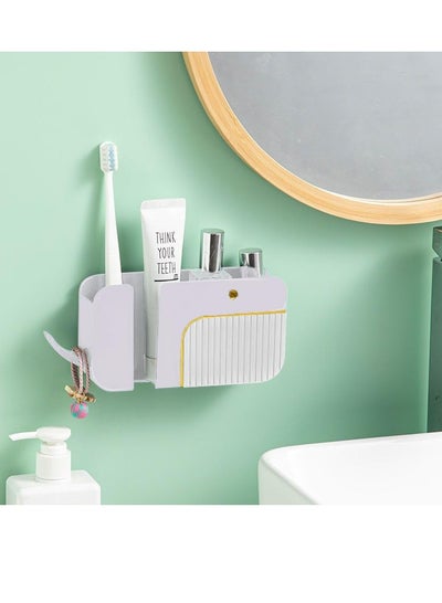 اشتري 2 Pcs Wall Mounted Phone Holder & Storage Box with Charging Mouth Effortless Organization Sleek and Stylish Multifunction No Punching Required for Desk Bedroom Bedside Table Bathroom في السعودية