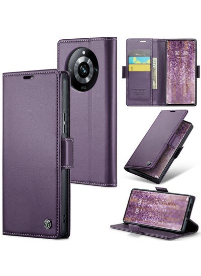 Buy CaseMe Flip Wallet Case For Realme 11Pro/ Realme 11Pro Plus RFID Blocking PU Leather Wallet Flip Folio Case with Card Holder Kickstand Shockproof Phone Cover - Purple in Egypt