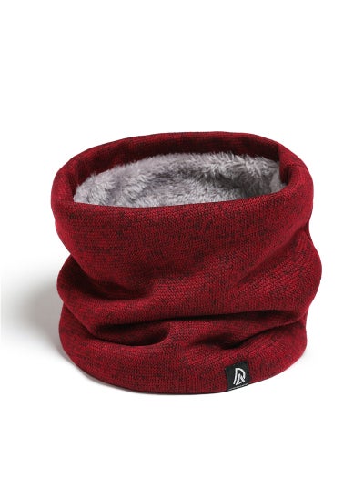 Buy Mens Knitted Fleece Collar Winter Warm Neck ScarfWB35-8 purplish red WB35-8 purplish red in UAE