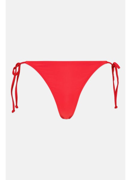 اشتري Women Plain Side Tie Bikini Bottom, Red في الامارات