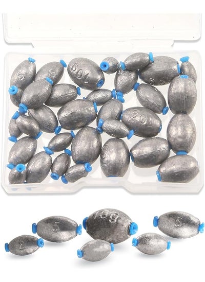 Buy BOROLA 36pcs Fishing Olive Shape Egg Sinker Weights, Saltwater and Freshwater Fishing Terminal Tackle Accessories, Egg Sinker Weights Set for Fishing Lovers. in UAE