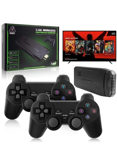 اشتري Integrated retro 4K game console with dual 2.4G wireless controllers, plug-and-play video game stick, built-in 3,500 games, 9 classic emulators, high-definition HDMI output for TV (64G, 10000+ games) في الامارات