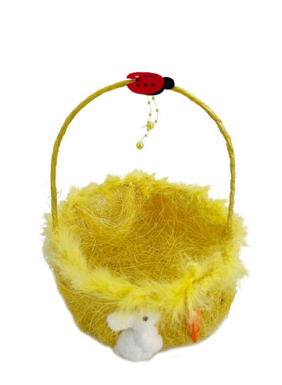 Buy Easter Basket Yellow 18cm in UAE