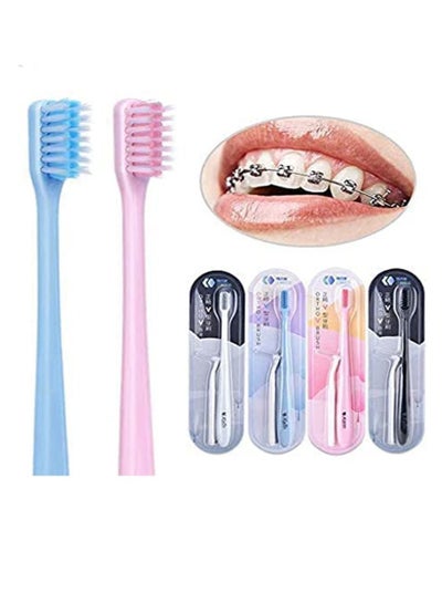 Buy 4 Pcs V Shaped Orthodontic Toothbrush Soft Bristle with One Inter Dental Brush Interdental Brush Soft Bristle Braces Brushes for Cleaning Portable Toothbrushes for Braces in Saudi Arabia