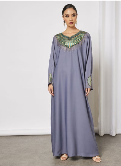 Buy Butterfly Abaya With Contrasting Panel in Saudi Arabia