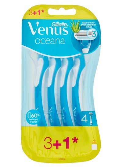 Buy Gillette Venus Oceana Disposable Shaver - 3 Blades + 1 Free = 4 Blades in Saudi Arabia