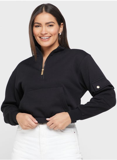 Buy Pocket Detail Crop Sweatshirt in UAE