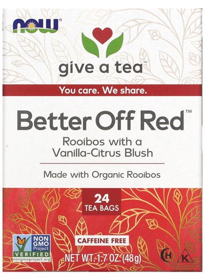 Buy Better Off Red Roobios With a Vanilla-Citrus Blush Caffeine-Free 24 Tea Bags 1.7 oz (48 g) in UAE