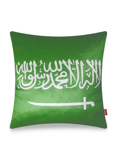 Buy World Cup 2022 Home Decor Velvet Cushion Cover Saudi Arabia Decorative Velvet Pillow Home Decor Wysada 45 x 45 CM in UAE