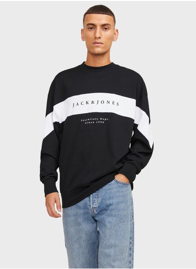 Buy Color Block Crew Neck  Sweatshirt in Saudi Arabia