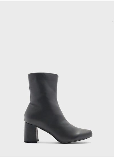 Buy Block Heel Croc Effect Boot in UAE