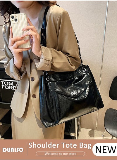 Buy 2 in 1 Women's Shoulder Tote Bag Faux Leather Handbag for Women Large Capacity Messenger Fashionable Travel Shoulder Bag for Ladies Girls College Students in Saudi Arabia