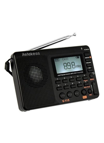 Buy FM Radio Multiband Radio Receiver V293 Black in UAE