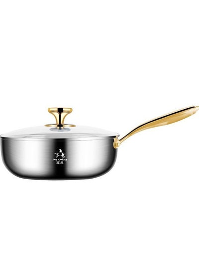 Buy Saucepan with Lid, Thick Bottom Sauce Pan Stainless Steel Saucepan with Cover, Nonstick Sauce Pot, Induction Compatible in UAE