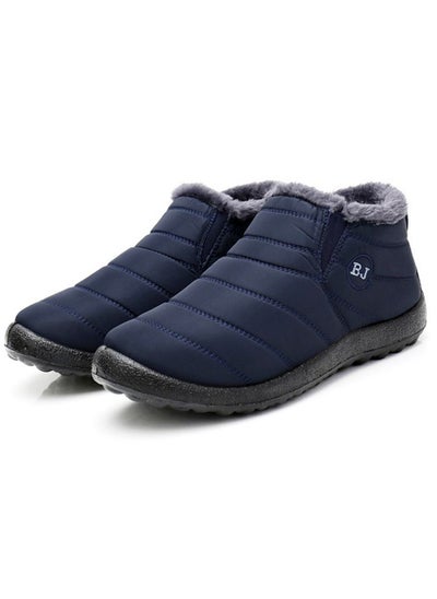 Buy Men Ankle Boots Slip On Flat Casual Footwear Blue in Saudi Arabia