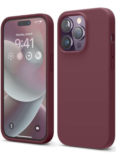 Buy Silicone Case Cover for iPhone 14 Pro - Burgundy in UAE