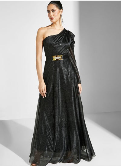 Buy One Shoulder Shimmer Dress in Saudi Arabia