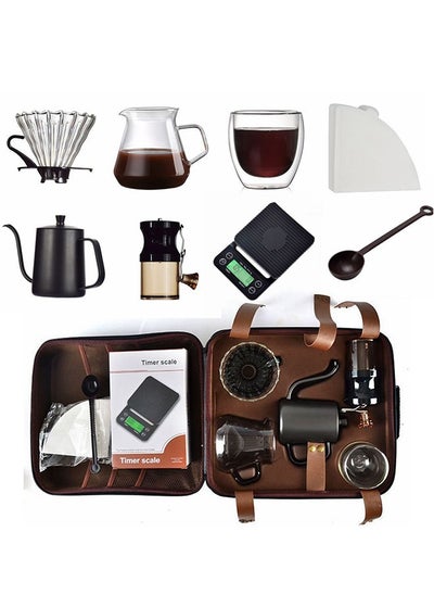 Buy Portable Pour Over Drip Coffee Maker Set With Travel Case Black in Saudi Arabia