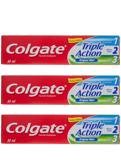 Buy Pack Of 3 Colgate Toothpaste Triple Action 50 Ml in Saudi Arabia