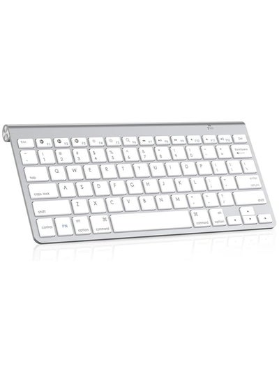 Buy Wireless Bluetooth Keyboard, Ultra-Slim Silent Portable Mini Keyboard for iPad/Tablet/Mac/Laptop/Desktop- Silver in UAE