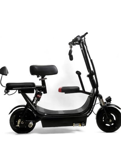 Buy Electric Kick Scooter V21+ With 3 Seats and Remote Keys, Commuter E-Scooter with Front Light, Max Speed 40 KM/H Range 30 KM, Electric Scooter 48V with 4 Batteries, 10" Suv Off-Road, Black in Saudi Arabia