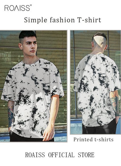 Buy Men's T-Shirt Art Printing Short Sleeves T-Shirt Plus Size Round Neck Athleisure Ice Silk Quick Drying Tee Teens Boys Casual Sports Summer Clothing Multicolor in UAE