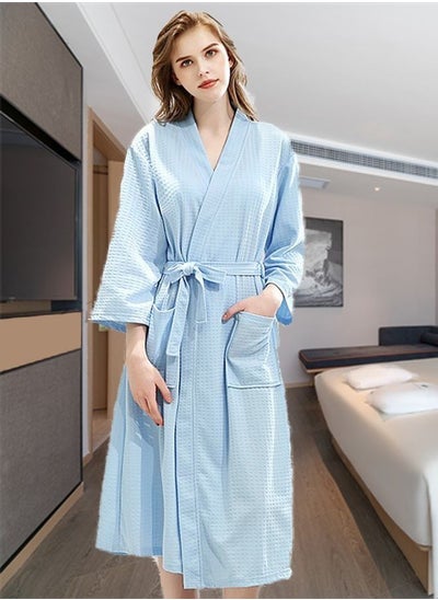 Buy Women's Bathrobes Waffle Weave Lightweight Kimono Spa Bathrobes in UAE