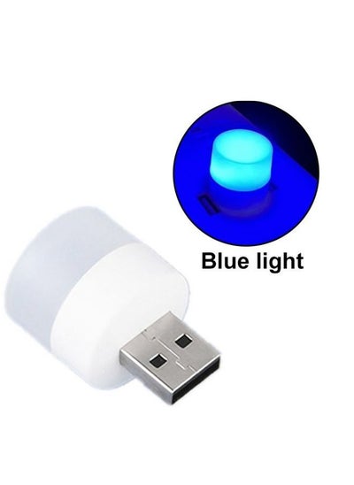 اشتري 2 Pcs LED Night Light USB Plug Lamps Eye Protection 5V Reading Lamps Mini Book Lights Power Bank Powered Outdoor Camping Bulb Lighting(BLUE) في الامارات