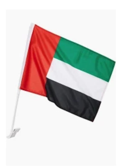 اشتري 2 Pcs UAE National Day Celebration Flags for Cars Emirati National Day Flags with Plastic Grip UAE Flags fits almost all type of Vehicles for National Day Martyrs Day Flag Day Celebrations 45 x 33 CM في الامارات