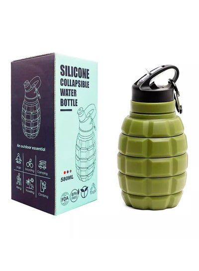 Buy Foldable Water Bottle With Carabiner For Camping, Travelling, Hiking, Gym And Sports. Portable Camping And Hiking Collapsible Water Bottle, Folding Sports Water Bottle in Saudi Arabia