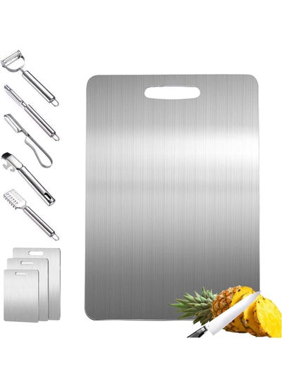 اشتري 304 Stainless Steel Cutting Boards for Kitchen, With Peeling Knife Set Perfect for Various Cooking Tasks. (15.5 * 11 inches) في الامارات