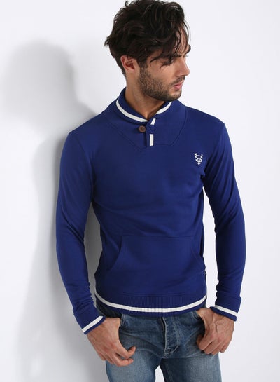 Buy Turtle Neck Sweatshirt Blue in UAE