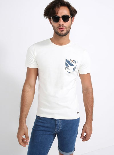 Buy Round Neck T-Shirt White in UAE