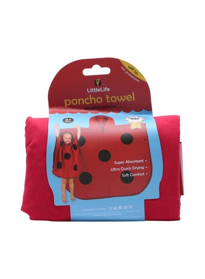 Buy Ladybird Poncho Towel Red in UAE