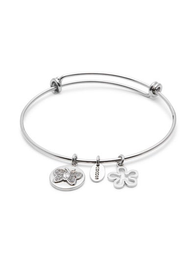 Buy Steel Bangle With Zirconia Stone in UAE