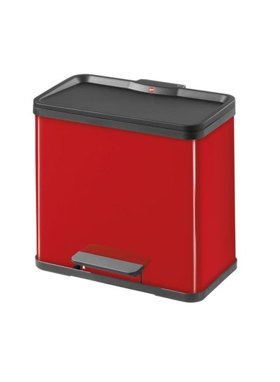 Buy 3-Piece Seperation System Waste Bin Set Red 3x11Liters in UAE