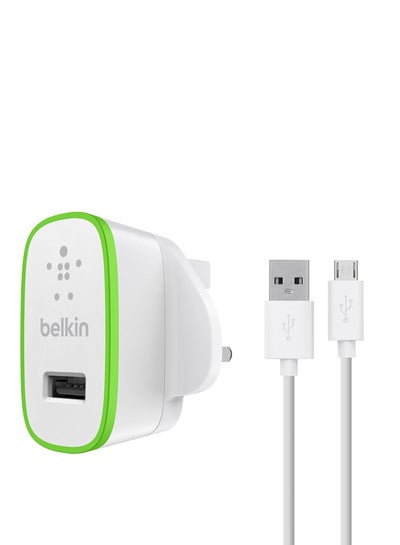 اشتري Universal Home Charger With Micro USB Cable 10W/2.1A White في السعودية