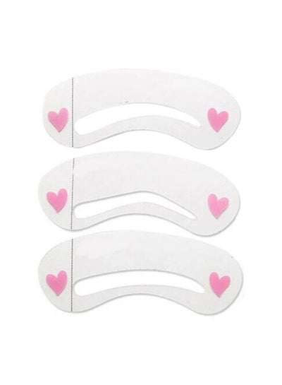 Buy 3 Styles Eyebrow Shaper Stencil Kit White in Saudi Arabia