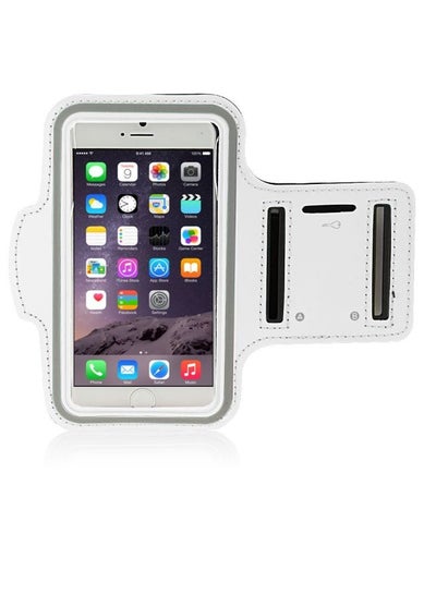 Buy Sports Armband Mobile Case Cover For 5.5-Inch Phones White in Saudi Arabia