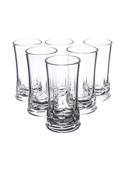 Buy 6-Piece Bamboo Tumbler Set Clear 250ml in UAE