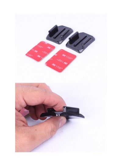 Buy 2-Piece Curved Surface Sticky Camera Mount Black in Saudi Arabia